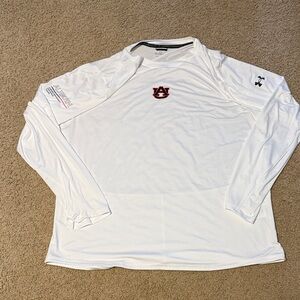 Men’s Auburn Tigers Under Armour White Long Sleeve Shirt with Logo 2XL